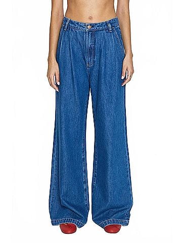 Pistola Victoria Lightweight High Rise Denim Trouser Pant in Midnight Sun Wash (view 2)