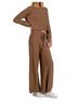 Elan Solid Brown Drawstring Wide Leg Pants in Caramel Size XL - photo 4