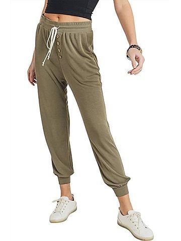 Doe & Rae Come Back Home Joggers in Olive (view 2)
