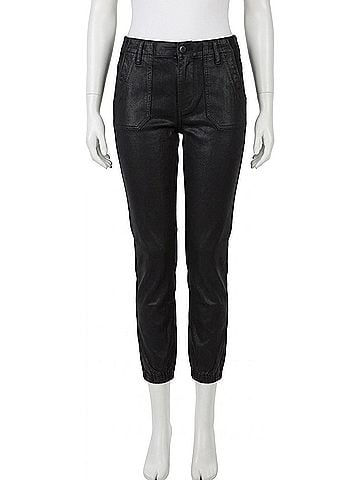Paige Mayslie Joggers in Black Fog Luxe Coated (view 1)