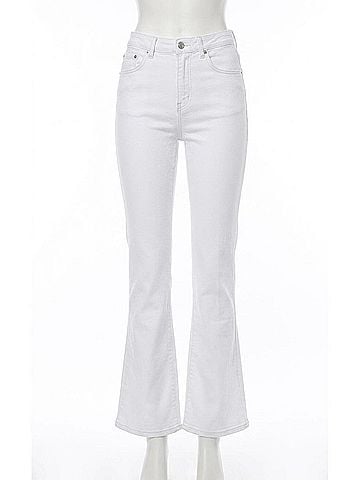 Golden Goose Women's High Rise Boot Cut Jeans in Blue (view 1)