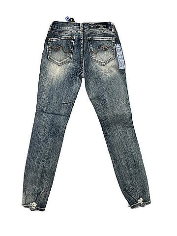 Grace in L.A. Women's Distressed Vintage Skinny Jean in Medium Wash (view 2)