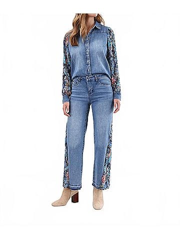 FDJ Olivia Wide Ankle Jeans in Medium Wash (view 2)