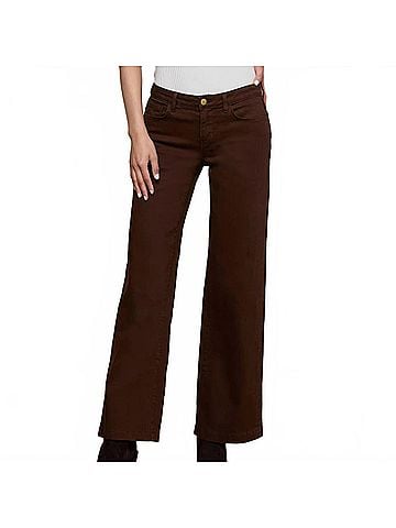 L'Agence Joanne Low Rise Wide Leg Jean in Brown (view 2)