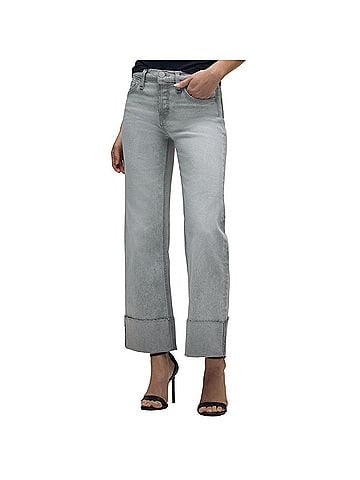 Hudson Rosie High-Rise Wide Leg Jean With Cuff in Washed Slate (view 2)