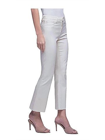 L'Agence Women's Kendra High Rise Crop Flare Jeans in Oat/Mothergoose (view 2)