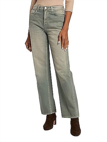 L'Agence Jones Ultra High Rise Stovepipe Jean in Jade Green (view 2)