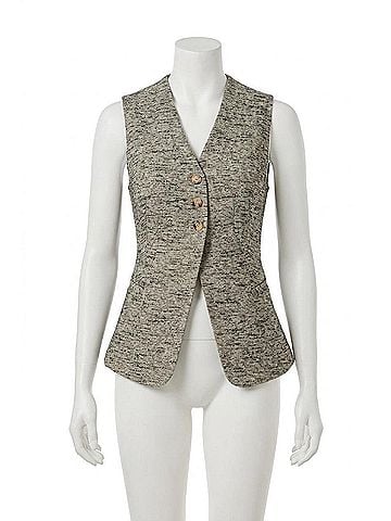 Astr Delphia Sleeveless Vest in Black Speckle (view 1)