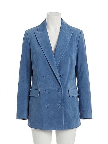 L'Agence Aimee Relaxed Double Breasted Blazer in Blue Horizon (view 1)