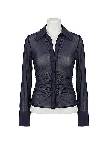 L'Agence Isola Mesh Blouse in Navy (view 1)