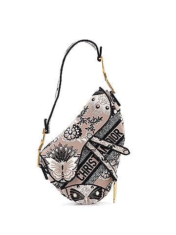 Christian Dior Saddle Bag Logo Embroidered Canvas Medium (view 1)
