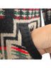 Pendleton 100% Lambswool 80% Acrylic 20% Polyester Aztec Or Tribal Print Black Red Wool Cardigan Size S - photo 5