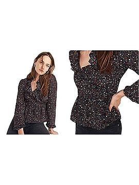 Madewell Silk Ruffle-Hem Wrap Top Long Sleeve T-Shirt (view 1)