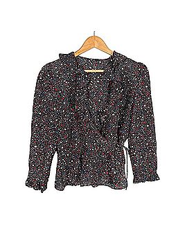 Madewell Silk Ruffle-Hem Wrap Top Long Sleeve T-Shirt (view 2)