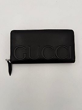 Gucci Zip Black Front Logo Embossed Wallet (view 1)