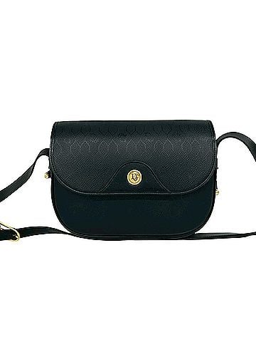 Christian Dior Christian Dior Vintage Logo Hardware Honeycomb Pattern Leather Shoulder Bag Pouch Black 90673 (view 1)