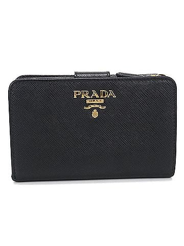 Prada PRADA bi-fold wallet 1ML225 Saffiano leather for women, black (view 1)