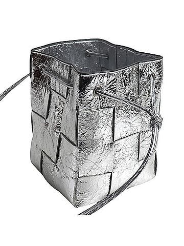 Bottega Veneta BOTTEGA VENETA Maxi Intrecciato Cassette Small Shoulder Bag, Silver, 752719 V2WG2 8101, Women's (view 2)