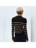 Mango Stripes Black Ivory Pullover Sweater Size L - photo 5