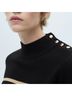 Mango Stripes Black Ivory Pullover Sweater Size L - photo 3