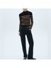 Mango Stripes Black Ivory Pullover Sweater Size L - photo 4