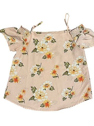 Mine Blush Floral Cold-Shoulder Camisole Casual Dress (view 1)
