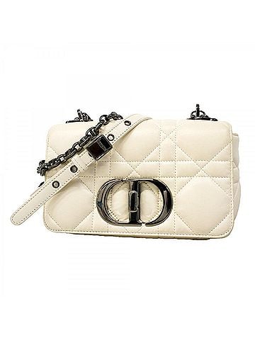 Christian Dior Christian Dior Cannage Caro Shoulder Bag, Leather, White, Women's (view 1)