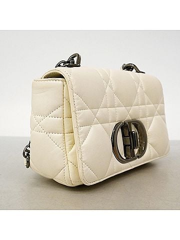 Christian Dior Christian Dior Cannage Caro Shoulder Bag, Leather, White, Women's (view 2)