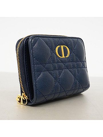 Christian Dior Christian Dior Cannage Leather Wallet, Blue, Women's (view 2)