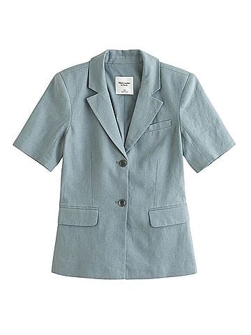 Abercrombie & Fitch Short Sleeve Premium Linen Blazer Blazer (view 1)