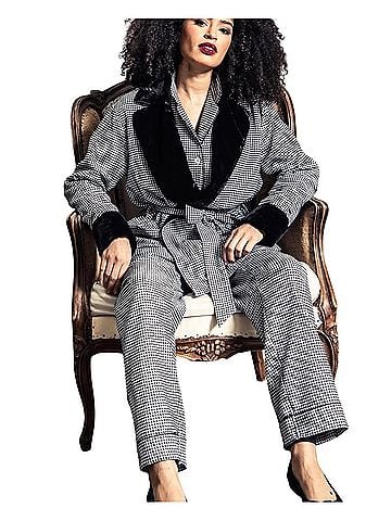 Petite Plume Flannel Car Coat ROBE Wrap (view 2)