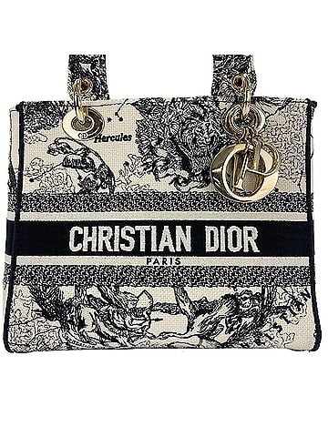 Christian Dior Christian Dior Lady Medium Embroidered 2-Way Handbag, Black (view 2)