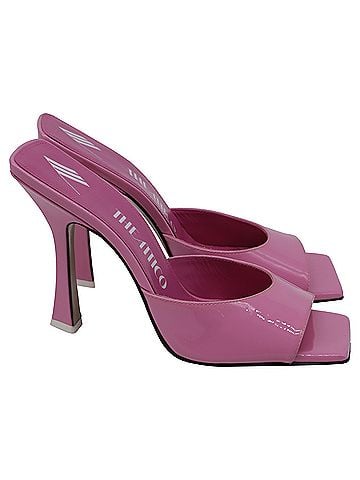 THE ATTICO The Attico Anais Slide Sandals in Pink Patent Leather (view 1)