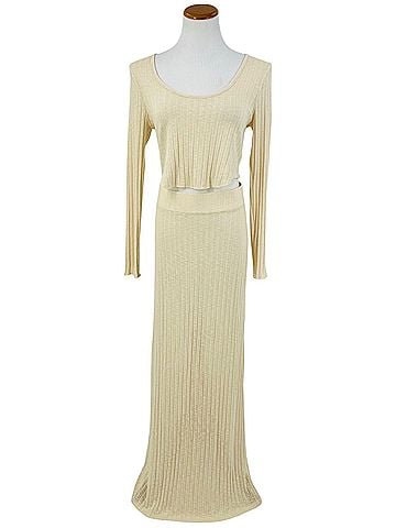 FP BEACH 2023 NWOT Knit Co-Ord Top &amp; Maxi Skirt Set | Coastal Cowgirl 90s Minimalist Boho Soft Girl Resort Casual Dress (view 2)