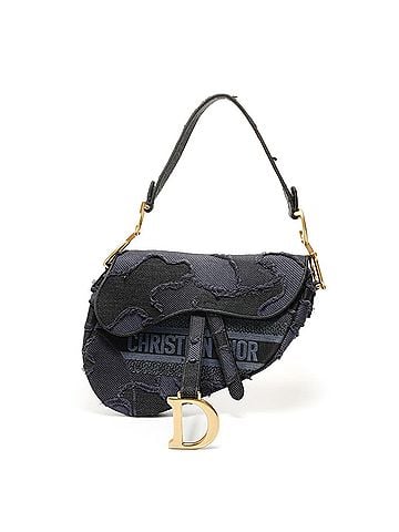 Christian Dior Christian Dior Saddle Bag Jacquard Shoulder Navy (view 1)