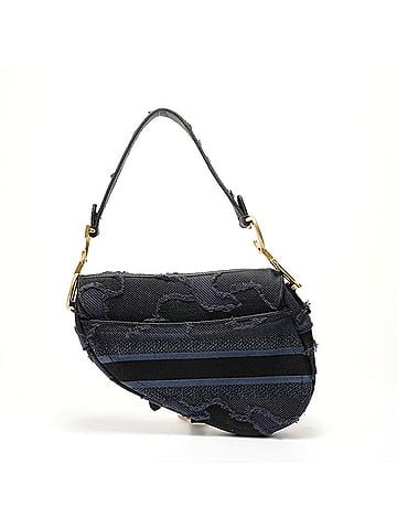 Christian Dior Christian Dior Saddle Bag Jacquard Shoulder Navy (view 2)