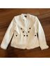 DKNY 88% Polyester 12% Acrylic 100% Polyester White Blazer Size 12 - photo 4