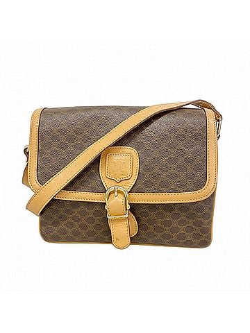Céline Celine Macadam Shoulder Bag, Brown, Women's (view 1)