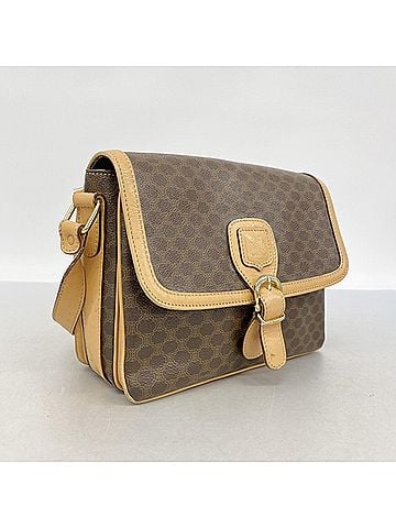 Céline Celine Macadam Shoulder Bag, Brown, Women's (view 2)