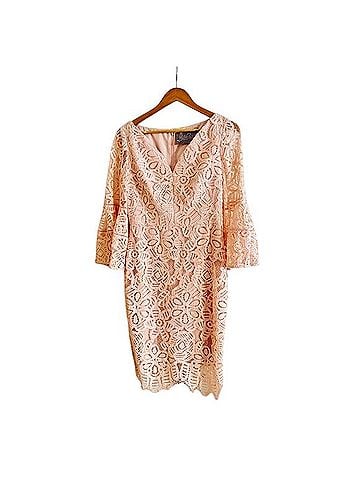 Lela Rose Fluted Corded Lace Dress Cocktail Dress (view 2)