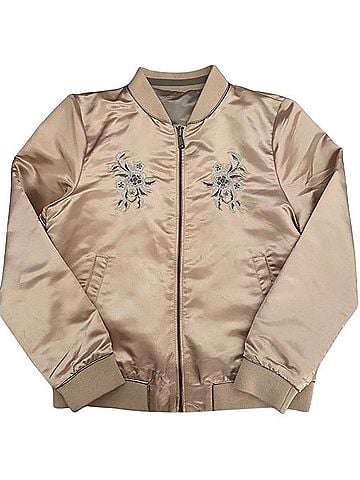 Stradivarius Embroidered Japanese Reversible Bomber Jacket (view 1)