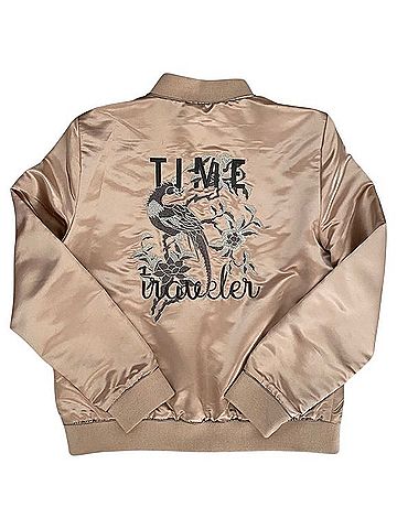 Stradivarius Embroidered Japanese Reversible Bomber Jacket (view 2)