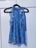 Veronica Beard Paisley Blue White Sleeveless T-Shirt Size 0X - photo 6