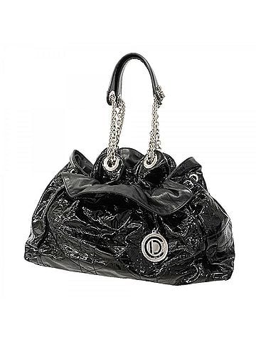 Christian Dior Christian Dior Cannage Enamel Handbag, Black, Women's (view 1)