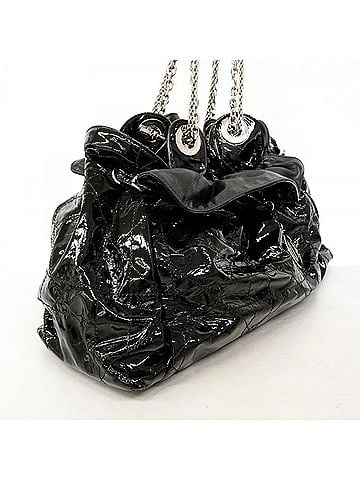 Christian Dior Christian Dior Cannage Enamel Handbag, Black, Women's (view 2)
