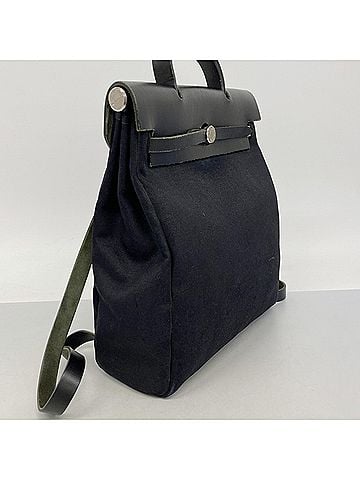 Hermès Hermes Backpack/Daypack Herbag Ad PM Toile Officier Black ?G Stamp Women's (view 2)