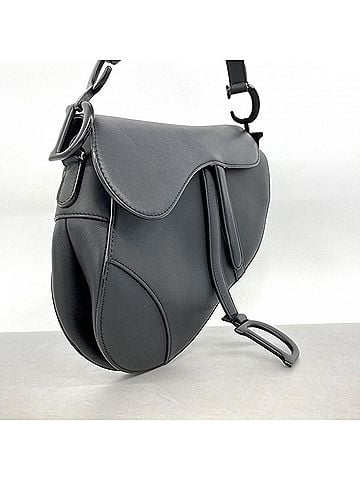 Christian Dior Christian Dior handbag, saddle leather, black, women's. (view 2)