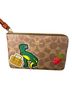 Coach Graphic Solid Brown Green Tan Wristlet One size - photo 1