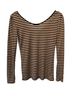 Reiss 100% Polyester Stripes Black White Long Sleeve Blouse Size XS - photo 2