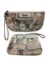 Coach Graphic Color Block Solid Tweed Blue Tan Ivory Wristlet One size - photo 1